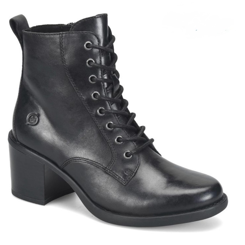 Born Black Lace-Up Combat Boots for Women